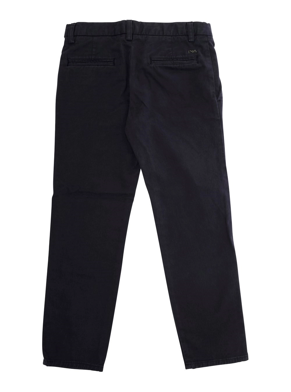 Emporio armani kids Pantaloni con Passanti per Cinture e Placca Logo sul Retro in Cotone Blu Bambino, view 2