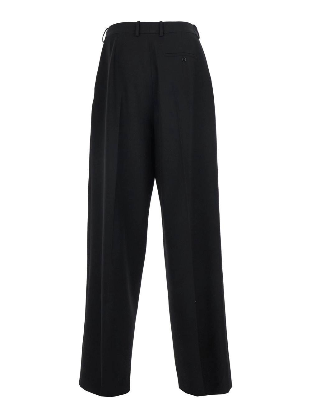 Balenciaga Pantaloni con Chiusura con Bottone e Zip sul Fronte in Lana Neri Uomo, view 2