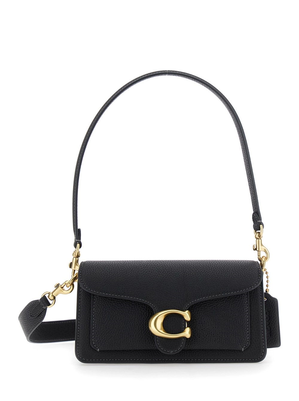 Coach Borsa a Tracolla 'Tabby 20' con Manico Removibile e Placca Logo sul Fronte in Pelle Nera Donna
