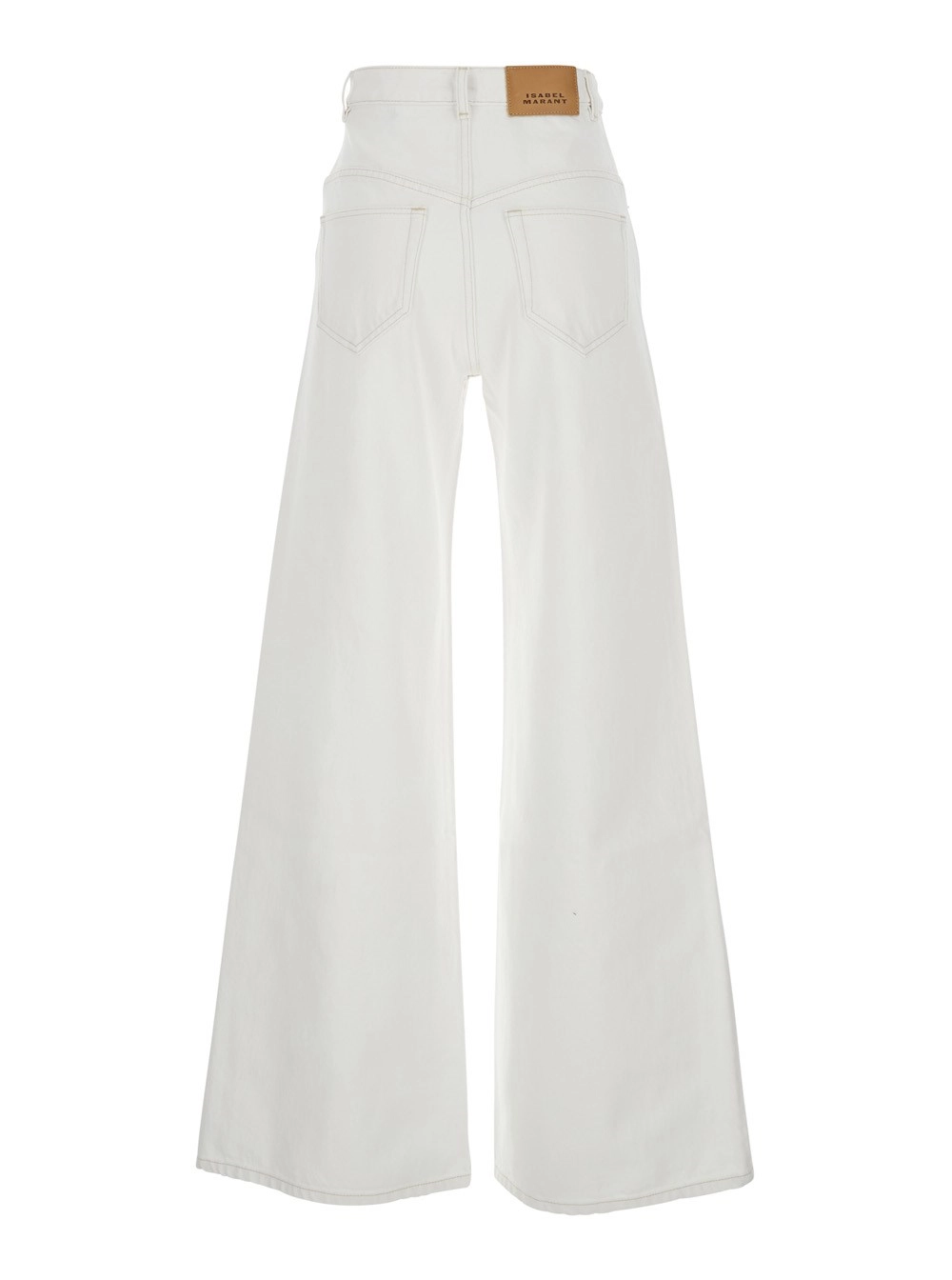Isabel Marant Jeans 'Lemony' con Patch Logo sul Retro in Denim Bianco Donna, view 2