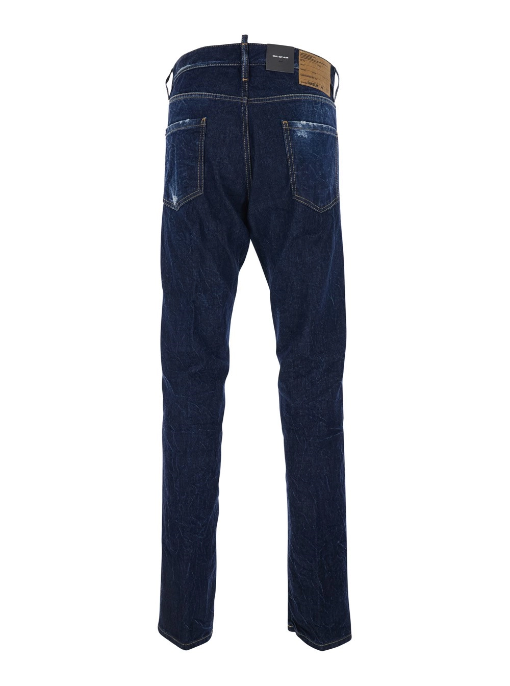 Dsquared2 Jeans 'Cool Guy' con Patch Logo sul Retro e Dettagli Strappati in Denim Blu Uomo, view 2