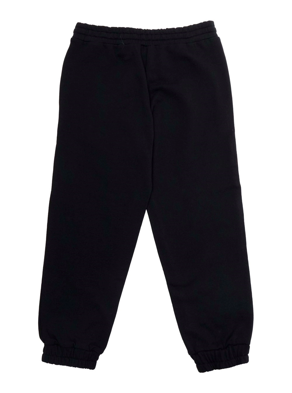 N°21 kids Pantalone con Vita Elasticizzata con Coulisse e Maxi Logo sul Fronte in Cotone Nero Bambino, view 2