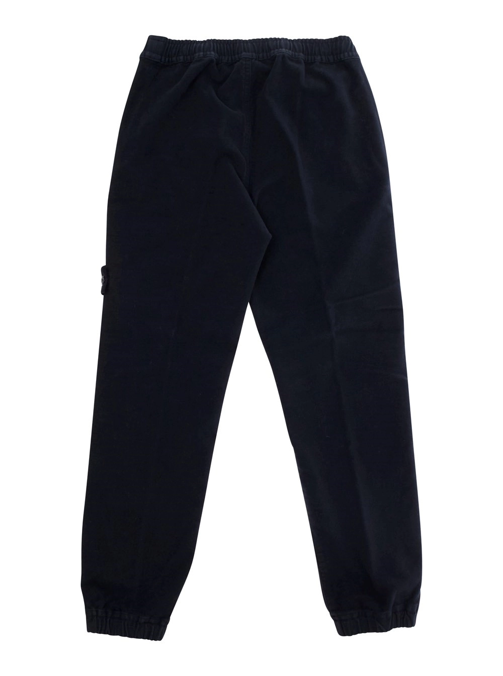 Stone island kids Pantalone con Vita Elasticizzata e Patch Logo sul Fronte in Cotone Stretch Blu Bambino, view 2