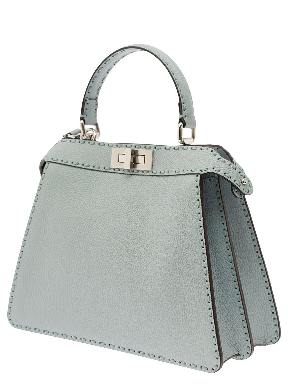 Fendi Borsa a Mano 'Peekaboo ISeeU Medium' con 646 Impunture in Pelle Grigia Donna, view 2