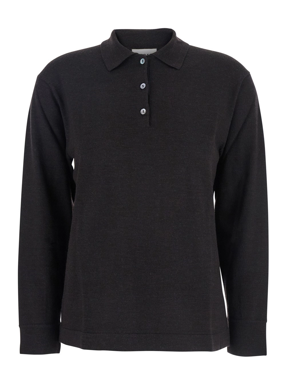 P.A.R.O.S.H. Polo con Colletto Classico e Maniche Lunghe  in Lana Marrone Donna