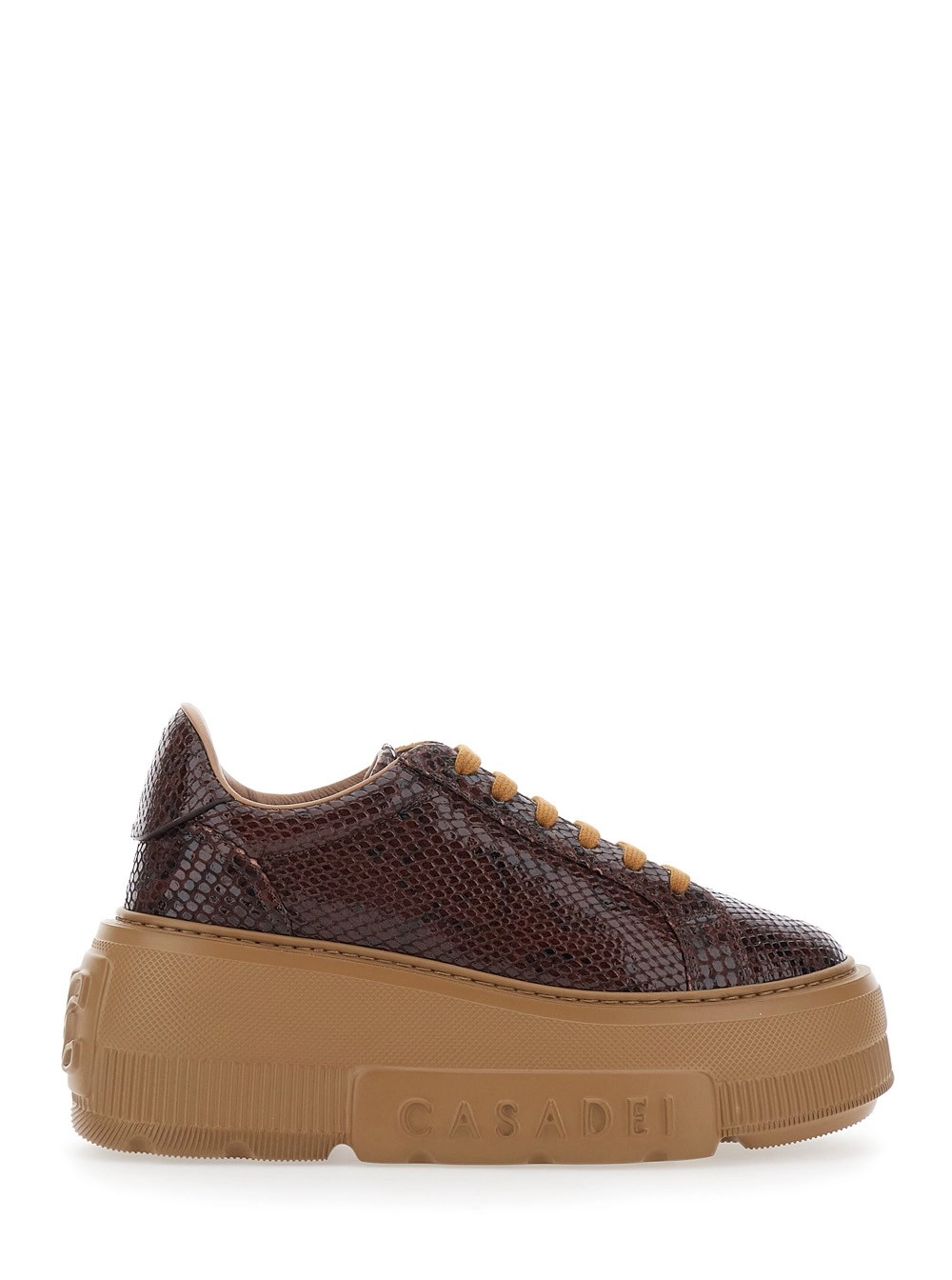 Casadei Sneaker 'Nexus' con Platform Oversize in pelle effetto serpente marroni Donna