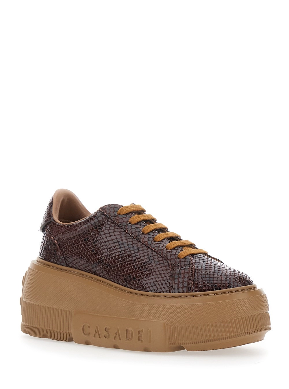 Casadei Sneaker 'Nexus' con Platform Oversize in pelle effetto serpente marroni Donna, view 2