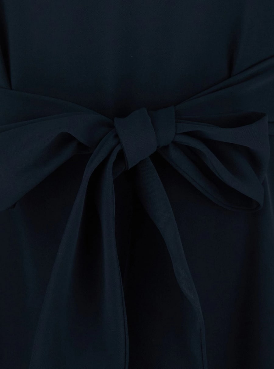 Leplain Abito corto con fiocco sul fronte e chiusura a goccia sul retro in cady blu donna, view 3