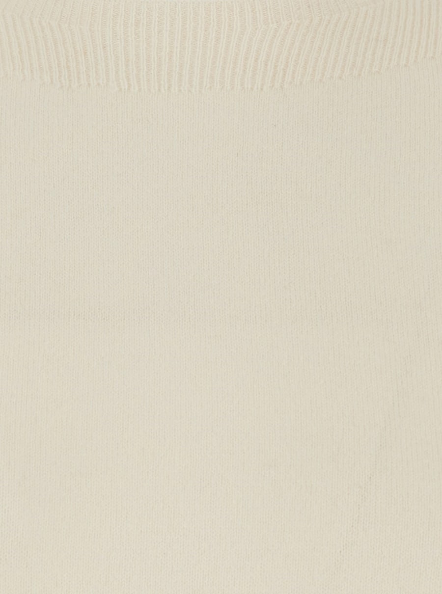 Semicouture Maglione 'CANDY' con collo rotondo e polsini con spacco in lana e Cashmere Bianco Donna, view 3