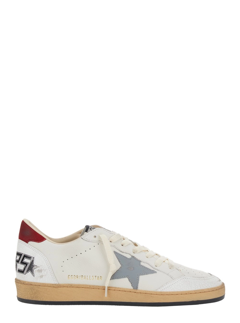 Golden Goose Sneaker Basse 'Ball Star' con Star in Pelle e Suede Bianca Uomo