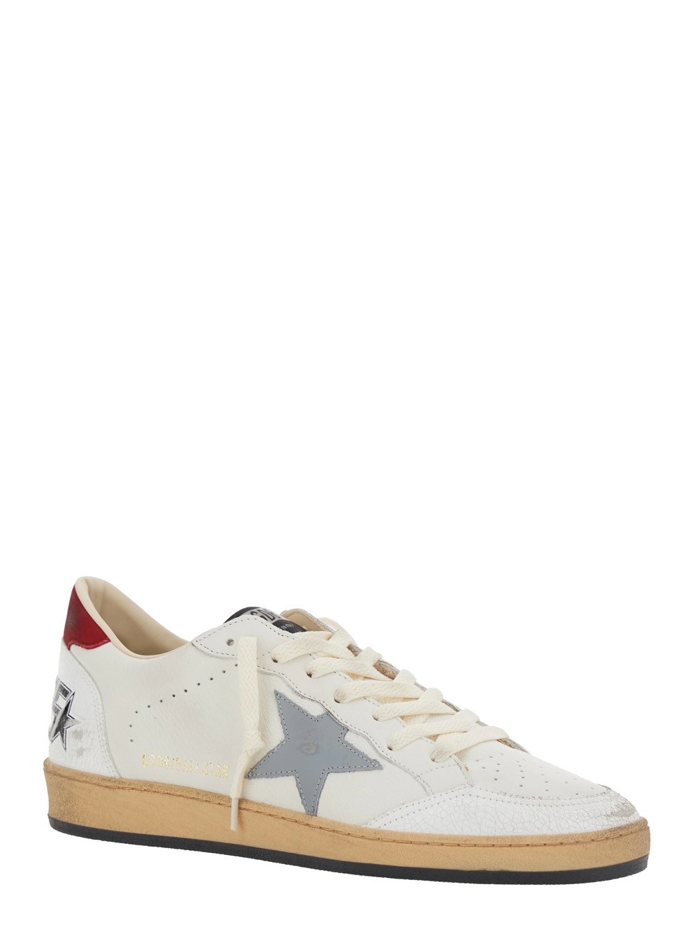 Golden Goose Sneaker Basse 'Ball Star' con Star in Pelle e Suede Bianca Uomo, view 2