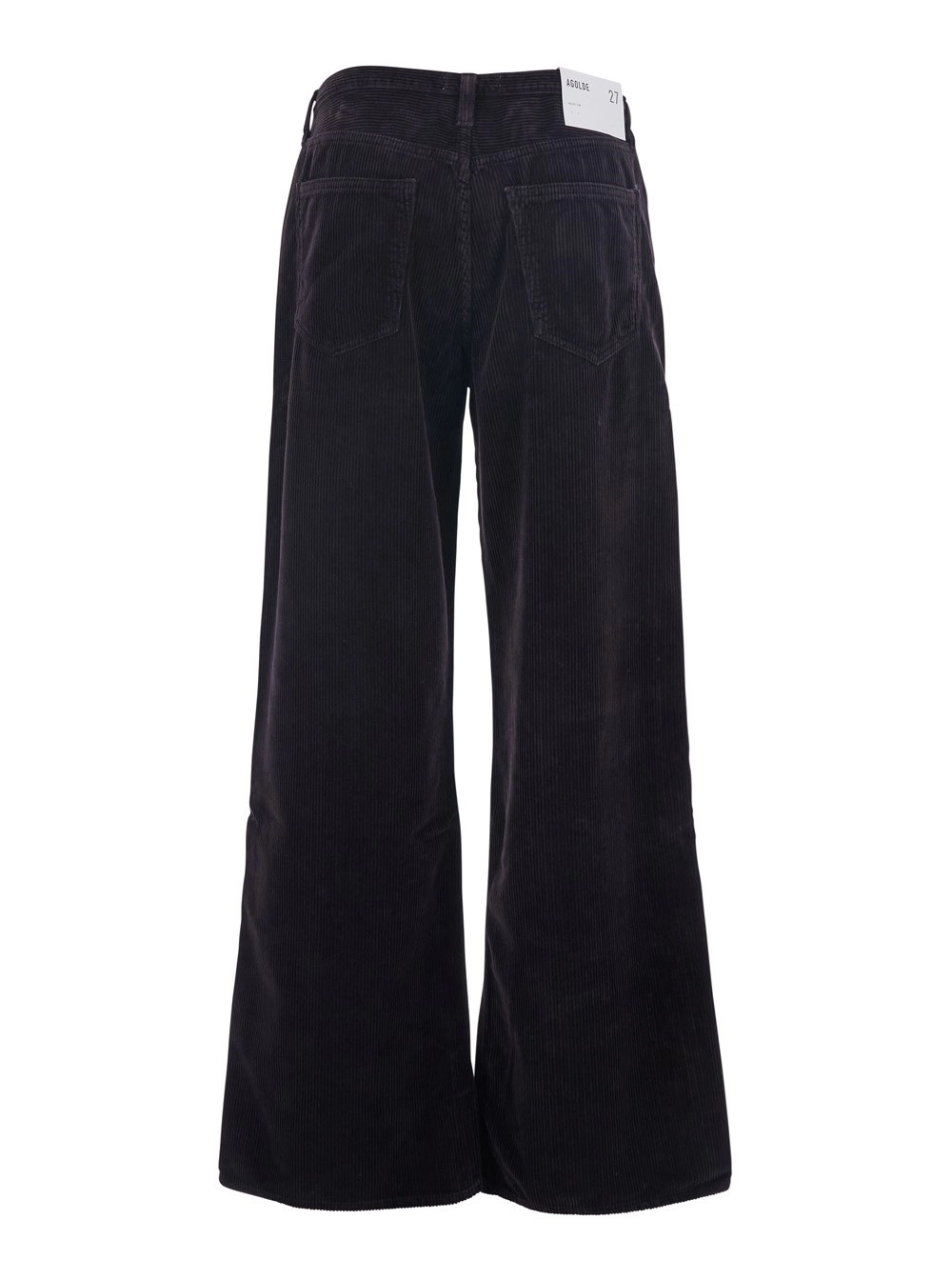 Agolde Pantalone 'Keira' con Gamba Ampia e Passanti per Cintura in Cotone a Coste Marrone Donna, view 2