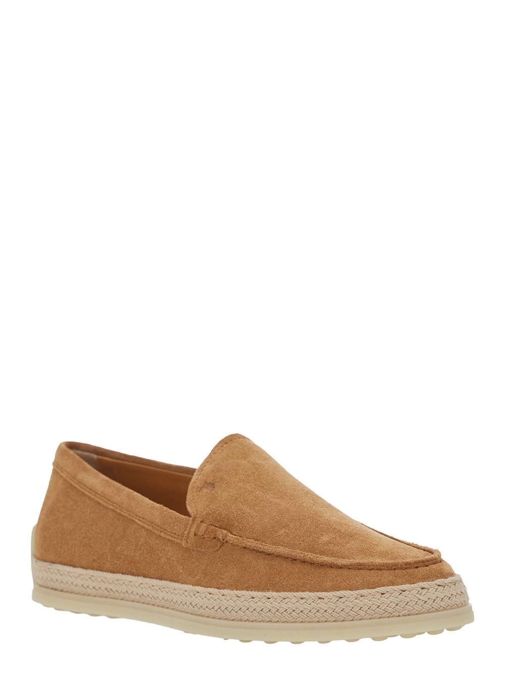 Tod's Mocassini con Logo Goffrato in Suede Marroni Donna, view 2