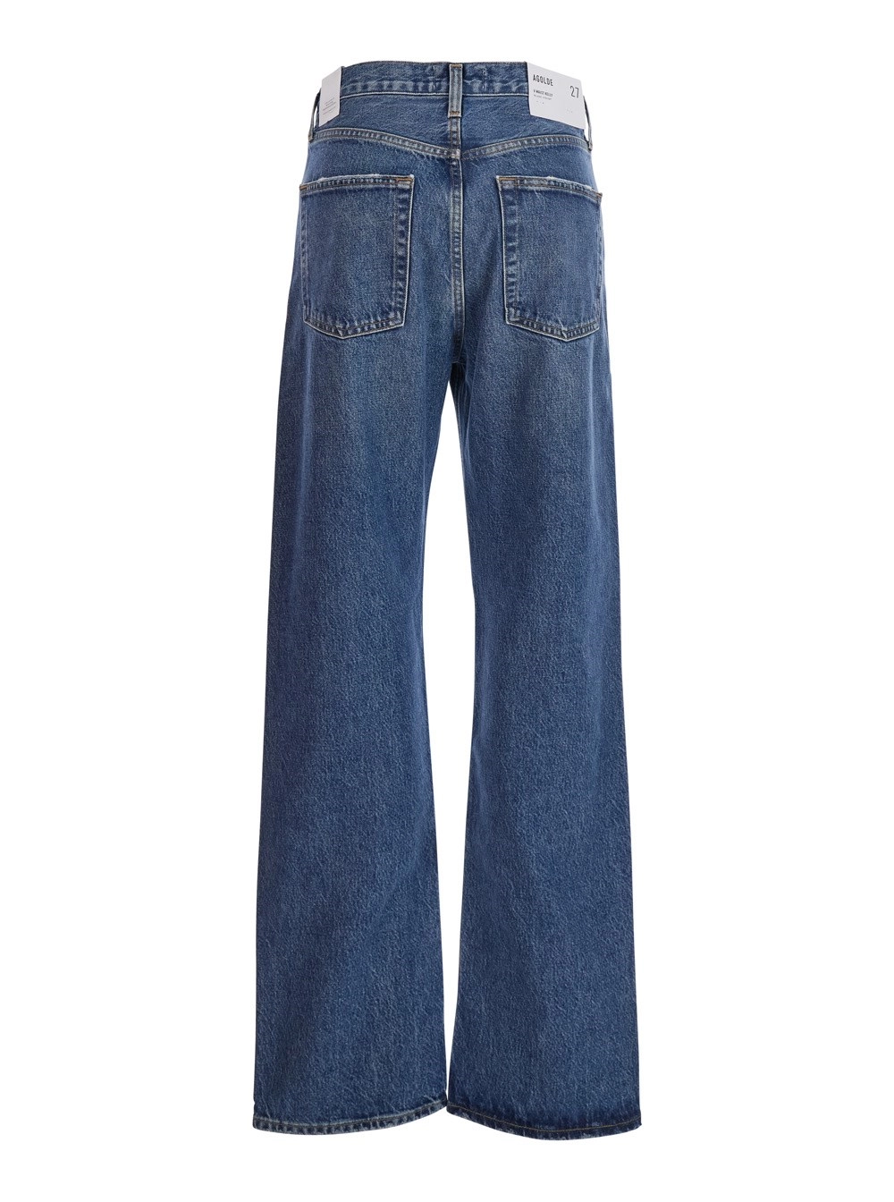 Agolde Jeans con Passanti per Cintura e Patch Logo sul Retro in Denim Blu Donna, view 2