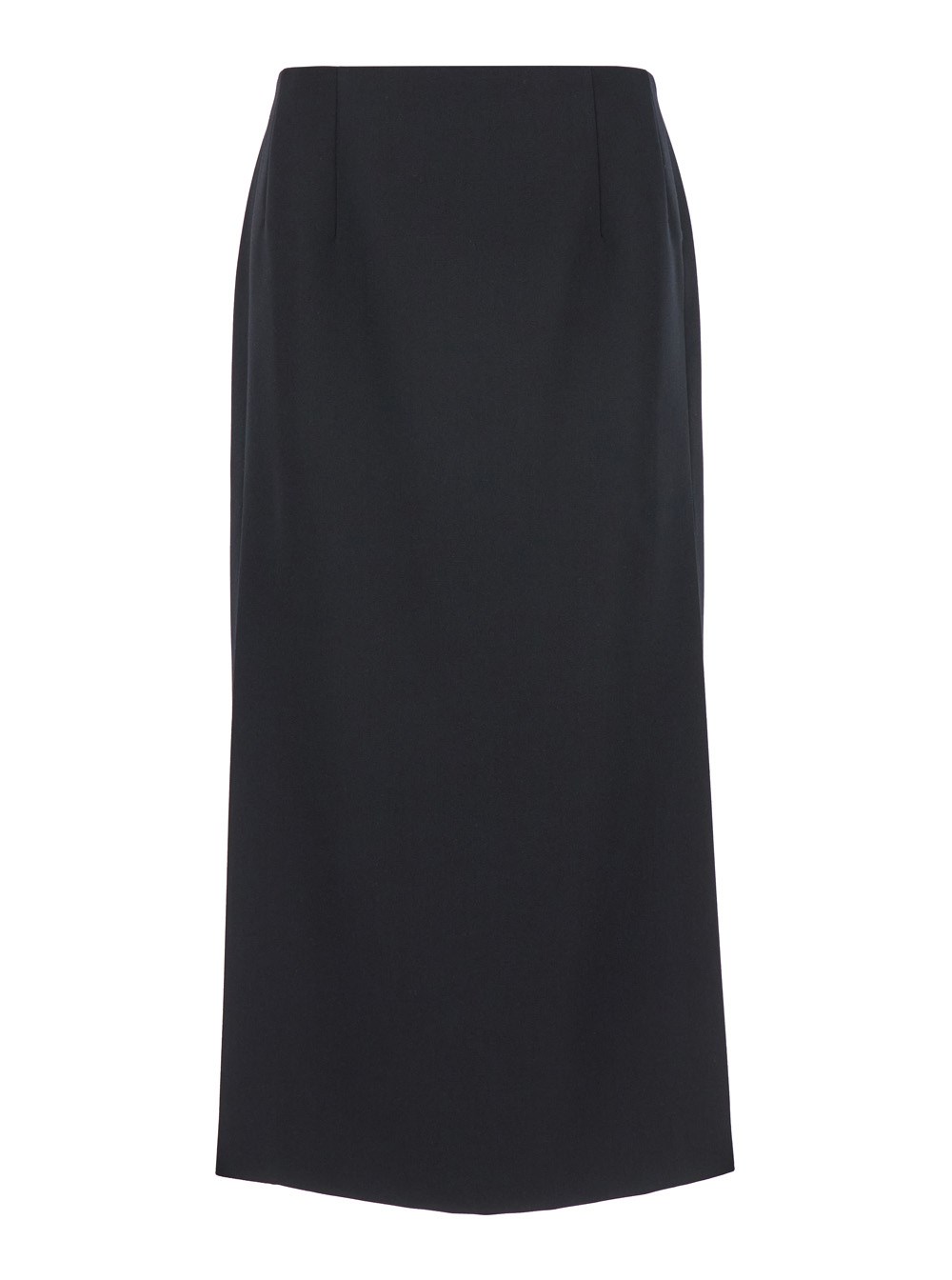 Valentino Gonna 'Grisaille' Midi con Spacchi Laterali in Lana Nera Donna