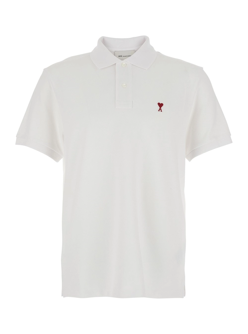 AMI Paris Polo con ricamo ADC logo sul fronte in cotone bianca donna