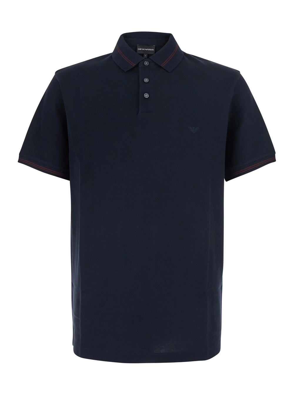 Emporio Armani Polo Piquet con colletto e maniche corte in cotone blu per uomo