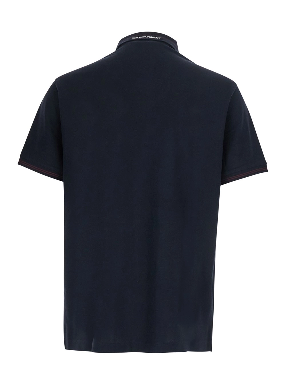Emporio Armani Polo Piquet con colletto e maniche corte in cotone blu per uomo, view 2