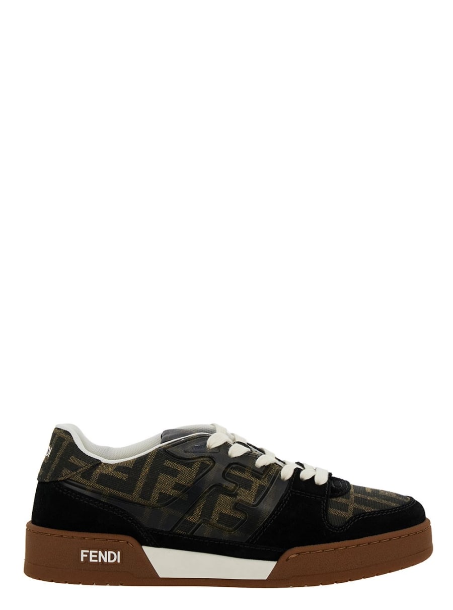 Fendi Sneaker Low Top 'Fendi Match' con Applicazione FF in Pelle Multicolor Donna