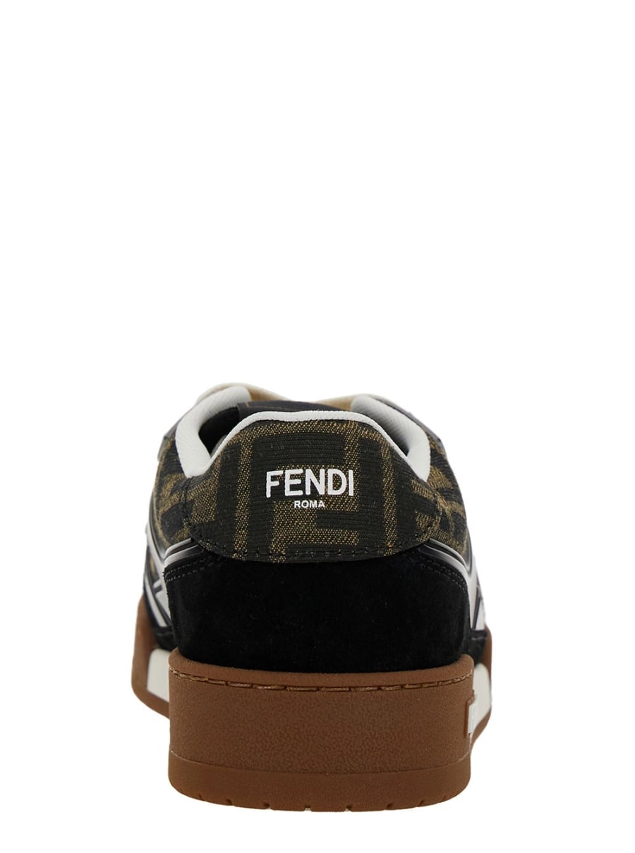 Fendi Sneaker Low Top 'Fendi Match' con Applicazione FF in Pelle Multicolor Donna, view 4