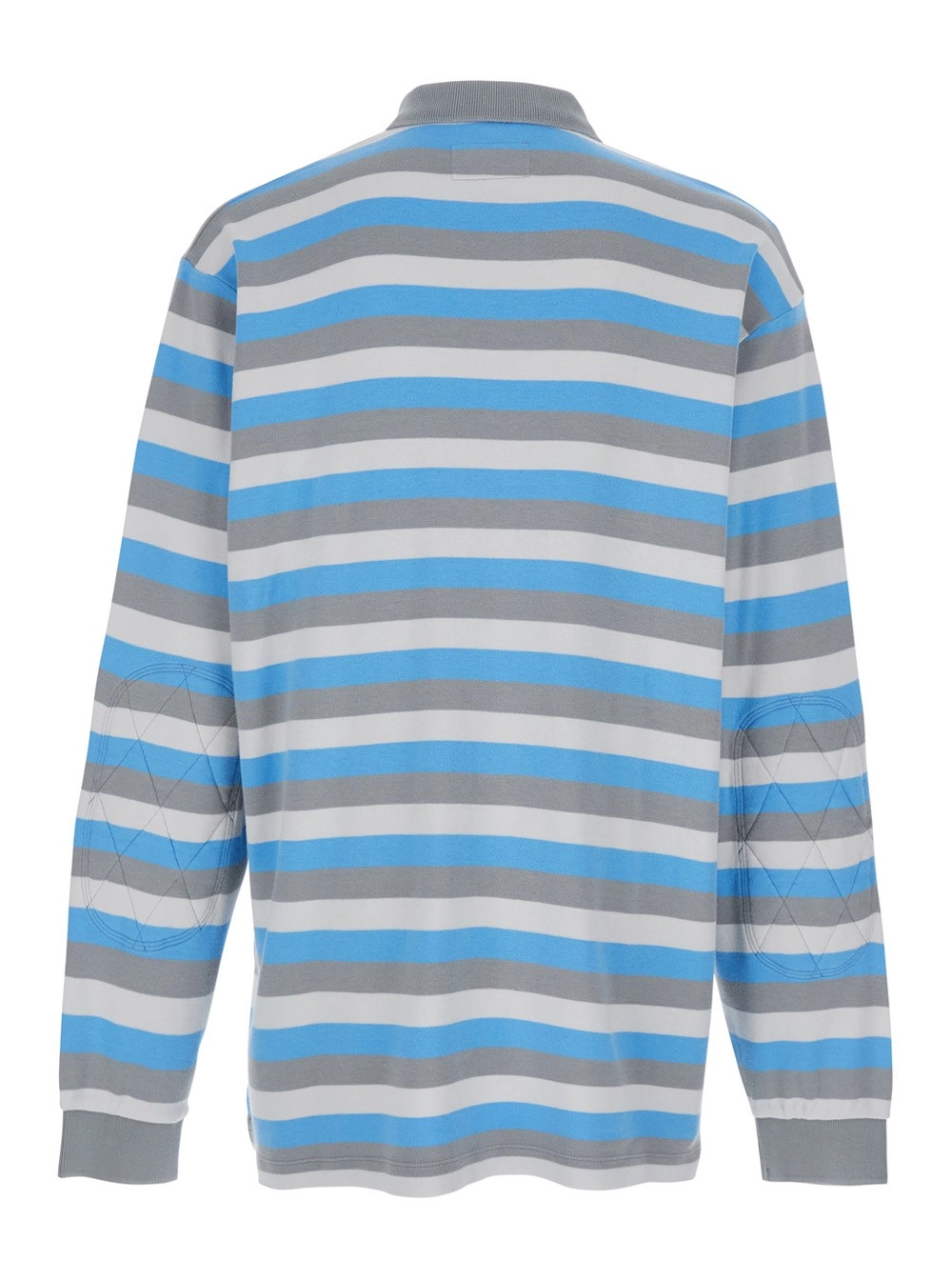 Erl Polo con maniche lunghe e motivo a righe in cotone multicolor uomo, view 2