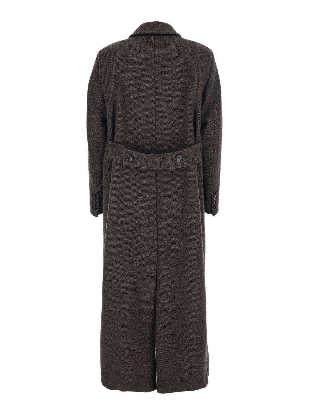 Max Mara Cappotto 'Arco' Doppiopetto con Revers a Lancia e Martingala in Lana e Cashmere Marrone Donna, view 2