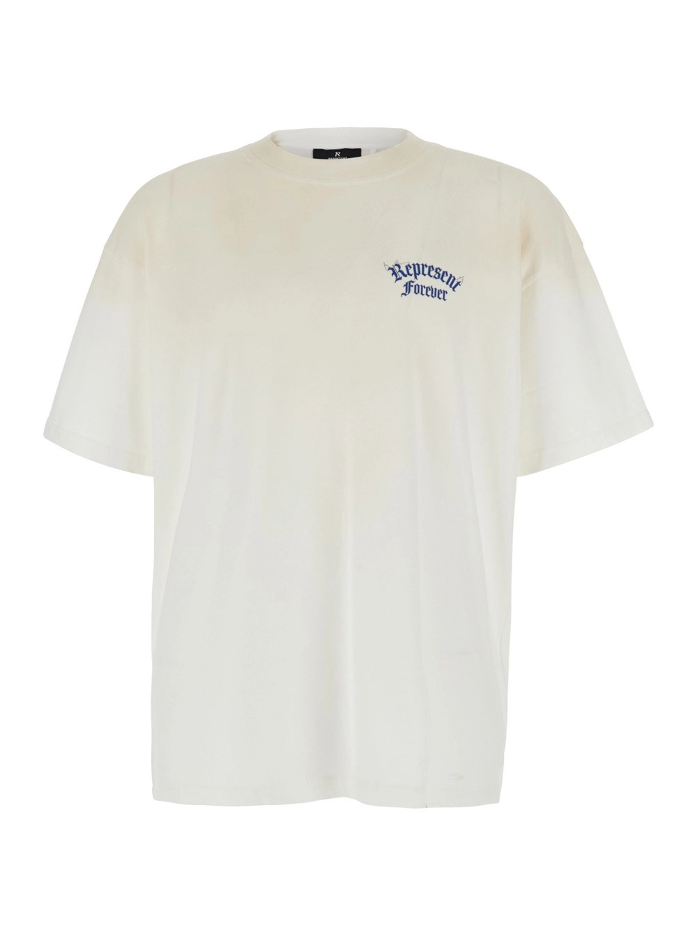 Represent T-Shirt 'Duality' Girocollo con Logo Lettering su Fronte e Retro in Cotone Bianca Uomo