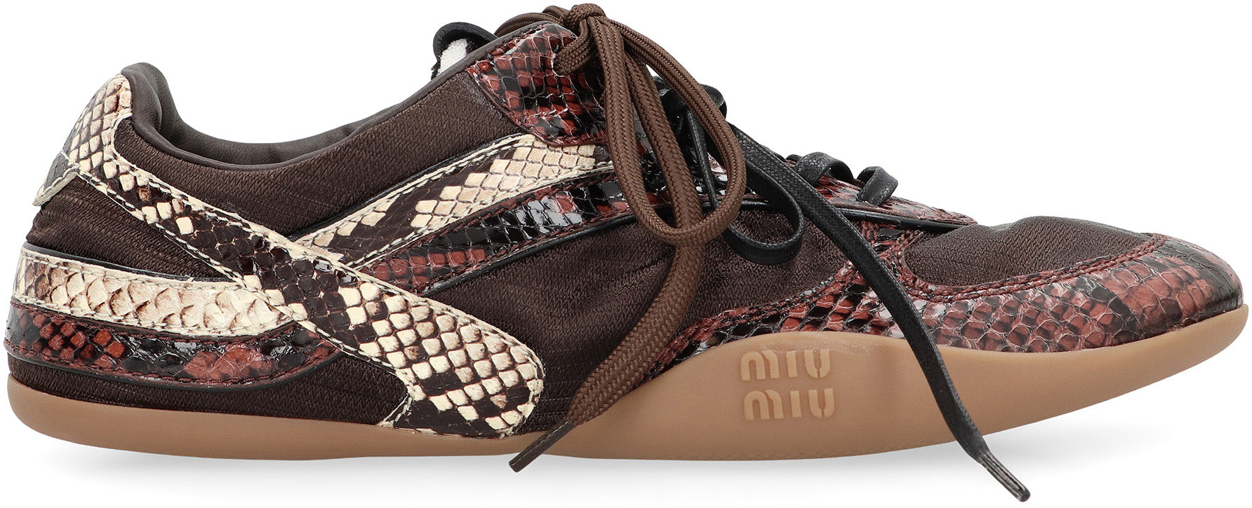 Miu Miu Sneakers Gymnasium in tessuto tecnico e pelle stampata