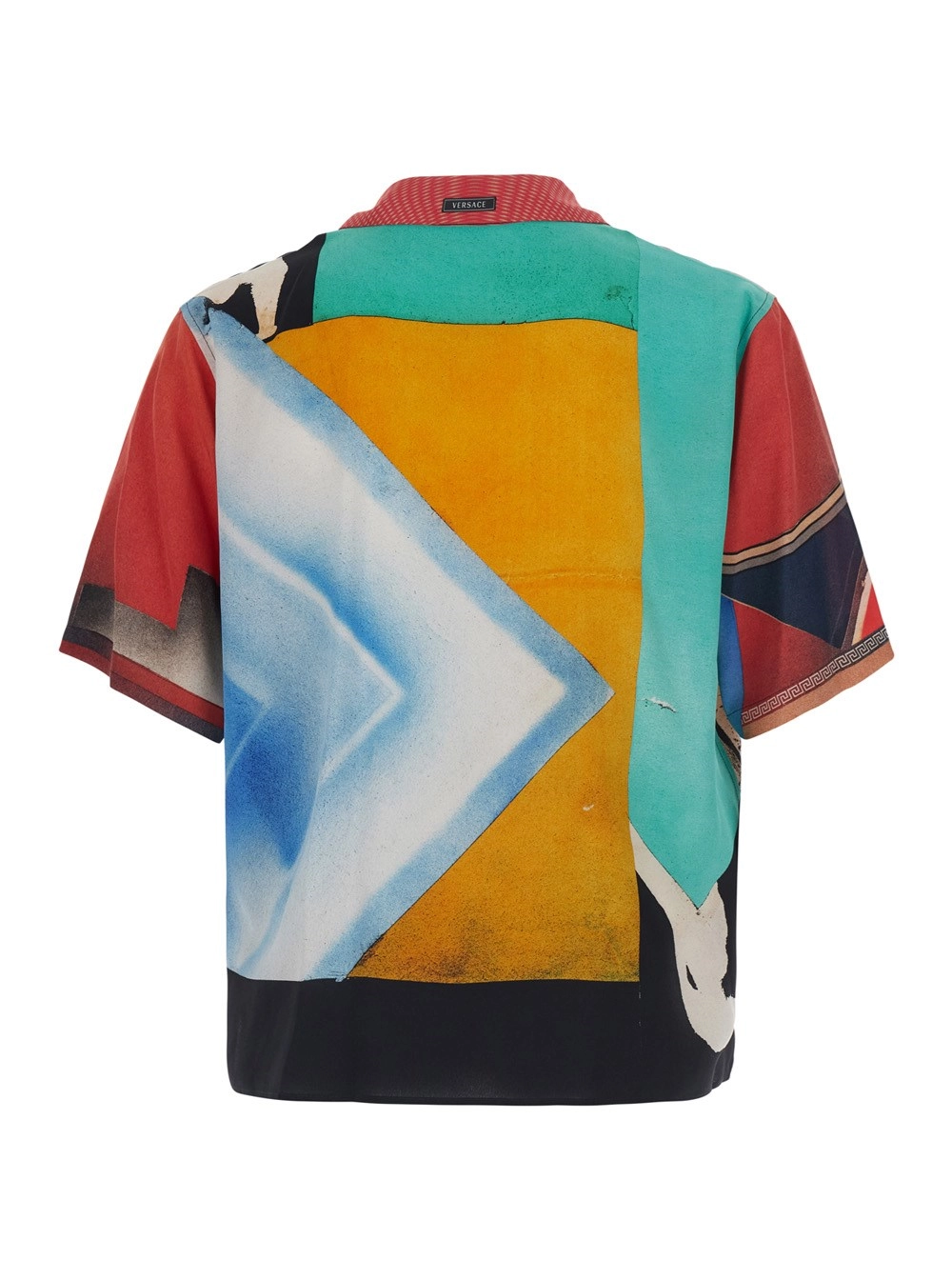 Versace Camicia con stampa a fantasia all-over in seta multicolor uomo, view 2