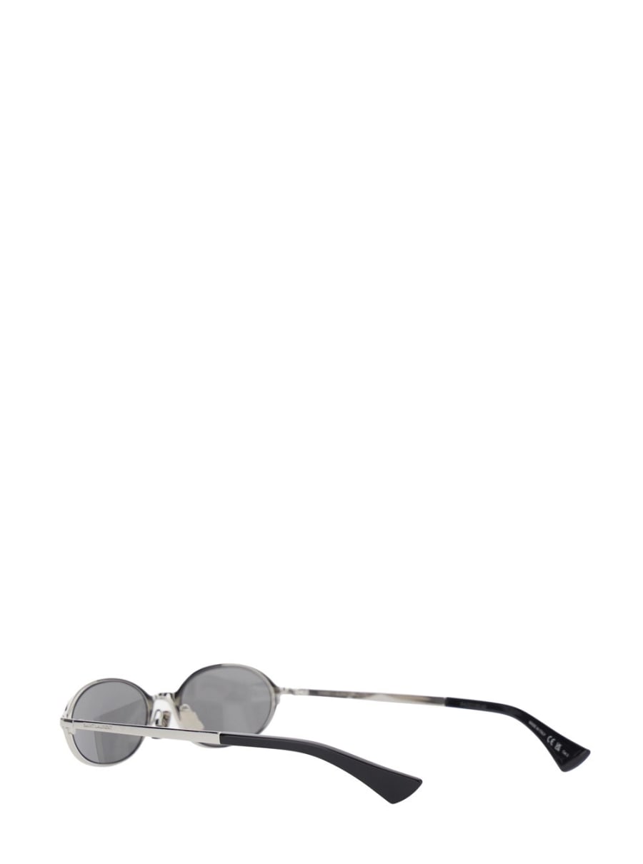 Saint Laurent Occhiali da Sole '935' con logo lettering sulle aste in acetato metallici donna, view 2