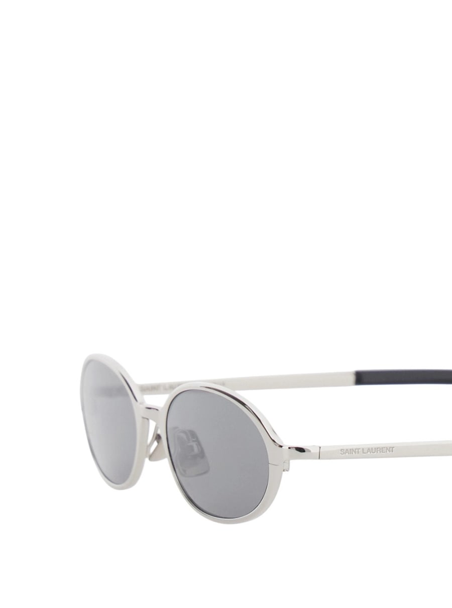 Saint Laurent Occhiali da Sole '935' con logo lettering sulle aste in acetato metallici donna, view 3