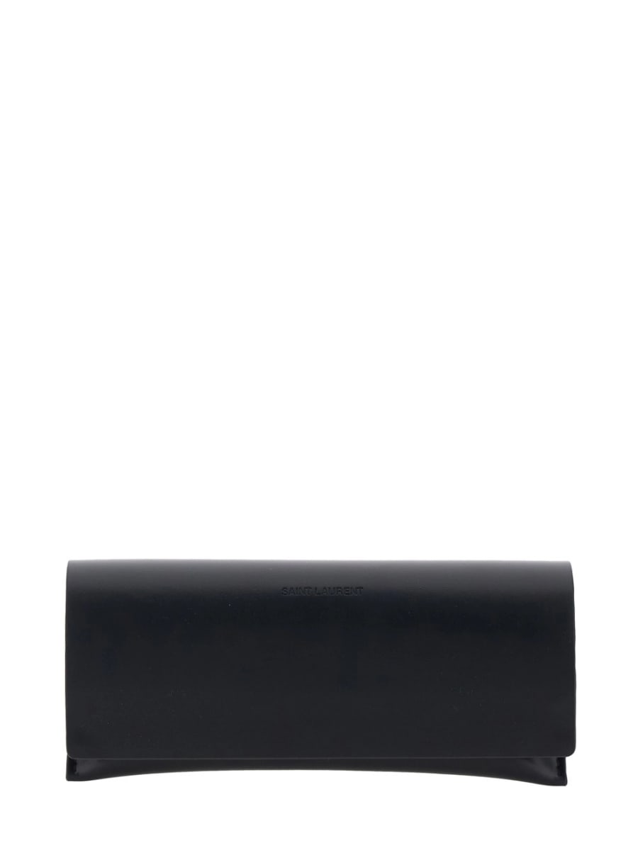 Saint Laurent Occhiali da Sole '935' con logo lettering sulle aste in acetato metallici donna, view 4