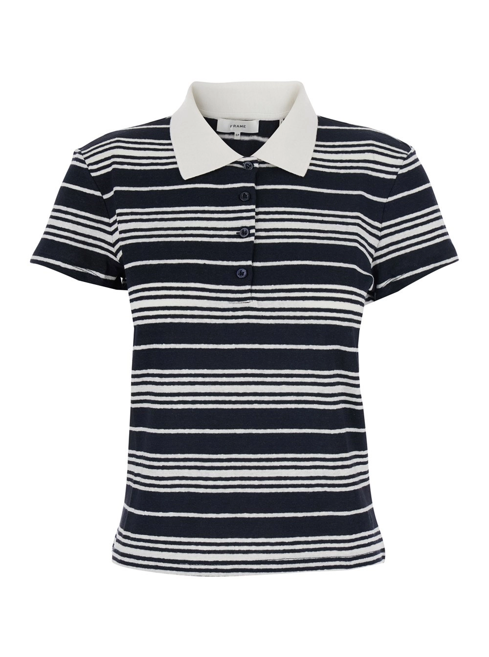 Frame Polo con motivo a righe all over e colletto classico in Tessuto Multicolor donna