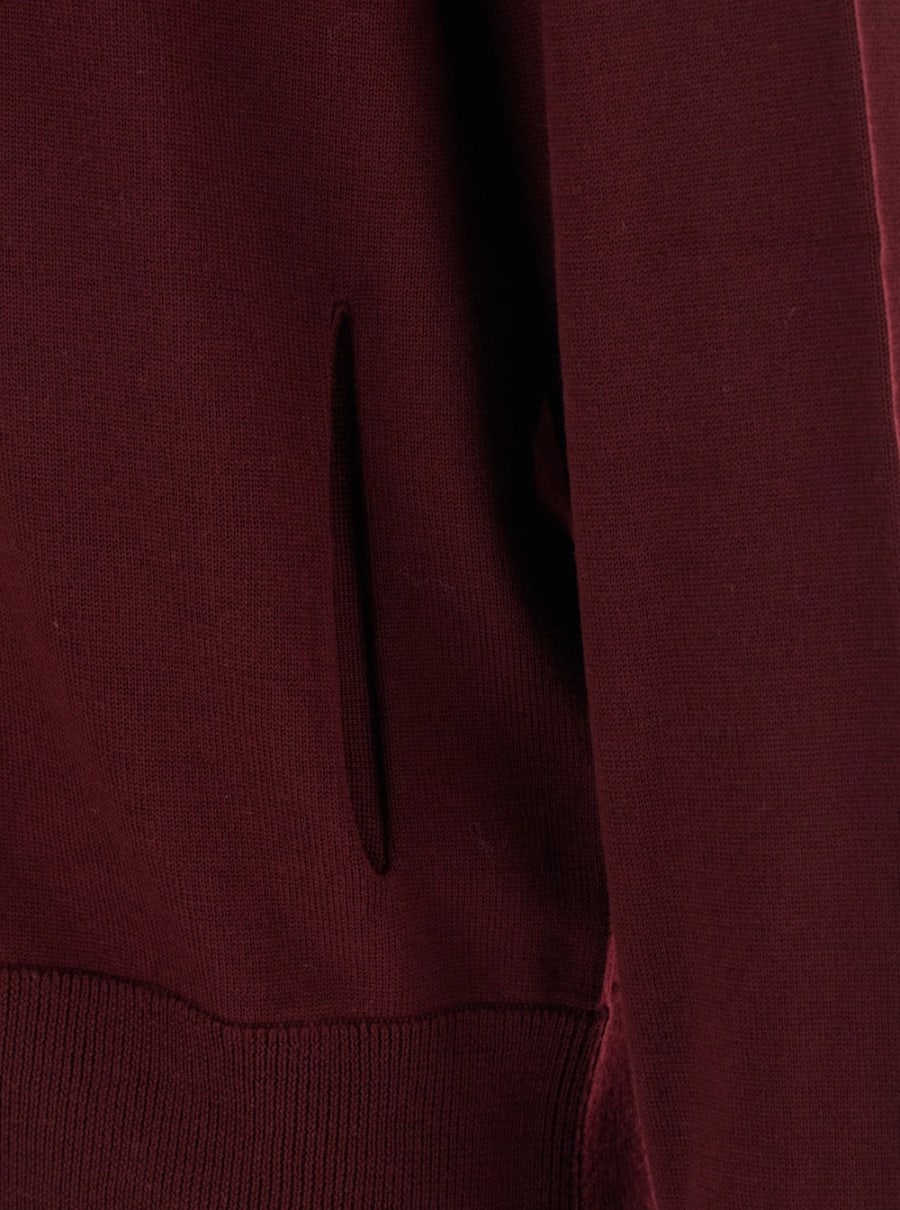 Jil Sander Cardigan a Collo Alto con Chiusura con Zip sul Fronte in Lana Bordeaux Uomo, view 3
