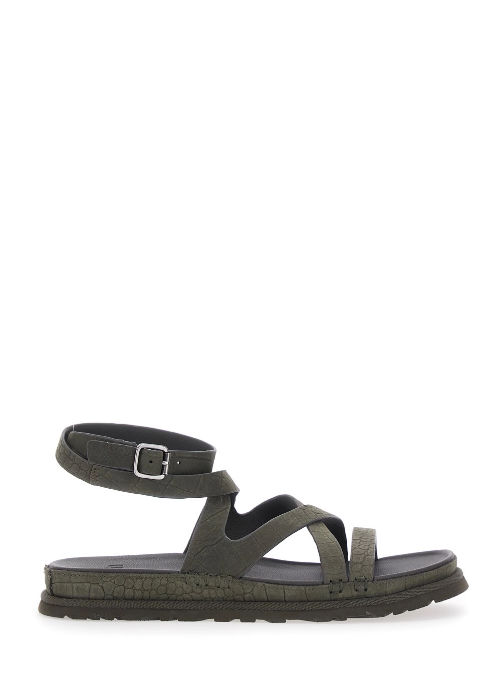 UGG W GOLDENGAZE EMBOSSED ANKLE WRAP Marrone Sandali con cinturino alla caviglia in Pelle Donna