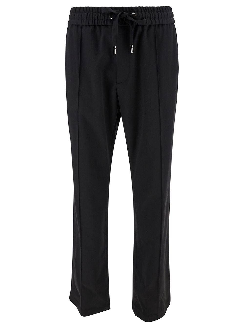 Dolce & Gabbana Pantalone da Jogging con Coulisse in Misto Lana Nera Uomo