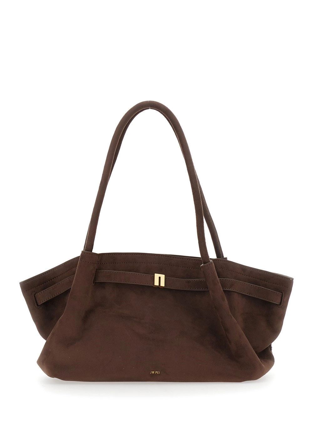 Jw pei Borsa a Spalla 'Hana' con con Placca Logo sul Fronte in Ecopelle Marrone Donna