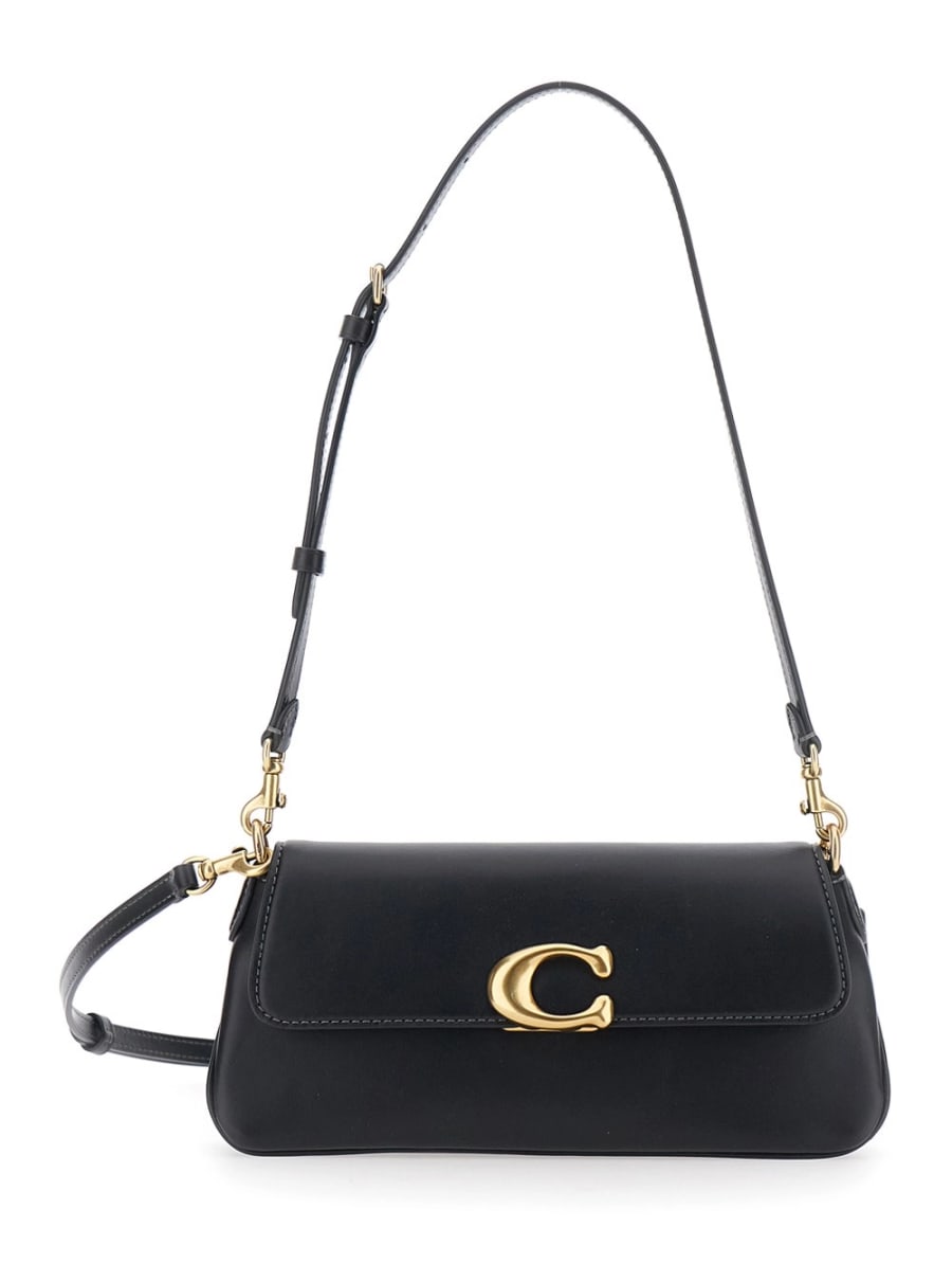 Coach Borsa a Tracolla' Jet' con Placca Logo sul Fronte e Tracolla Regolabile e Removibile in Pelle Nera Donna
