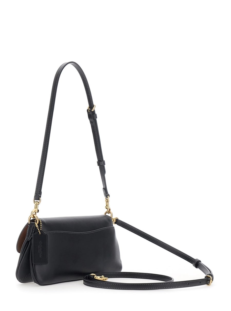 Coach Borsa a Tracolla' Jet' con Placca Logo sul Fronte e Tracolla Regolabile e Removibile in Pelle Nera Donna, view 3
