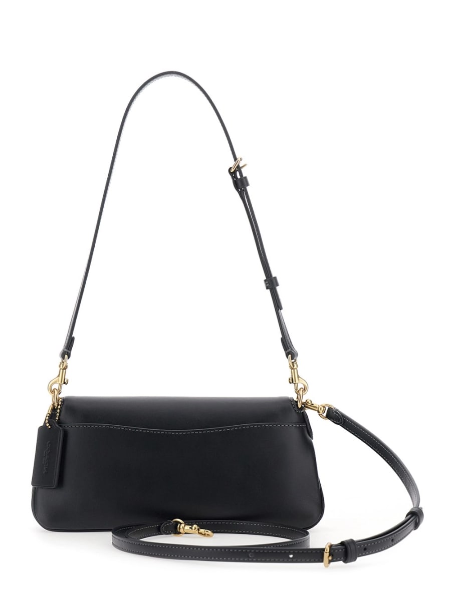 Coach Borsa a Tracolla' Jet' con Placca Logo sul Fronte e Tracolla Regolabile e Removibile in Pelle Nera Donna, view 4
