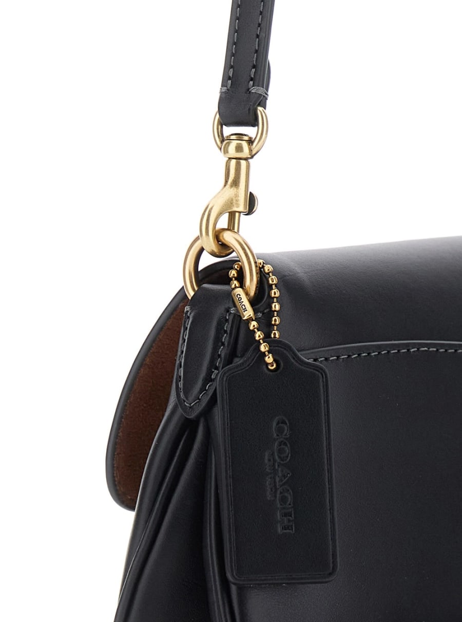 Coach Borsa a Tracolla' Jet' con Placca Logo sul Fronte e Tracolla Regolabile e Removibile in Pelle Nera Donna, view 5