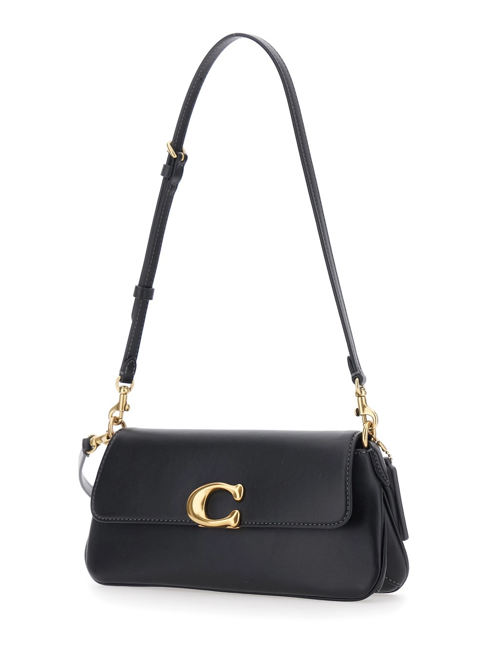 Coach Borsa a spalla 'Jet' con dettagli metallici in Pelle Nera Donna, view 2