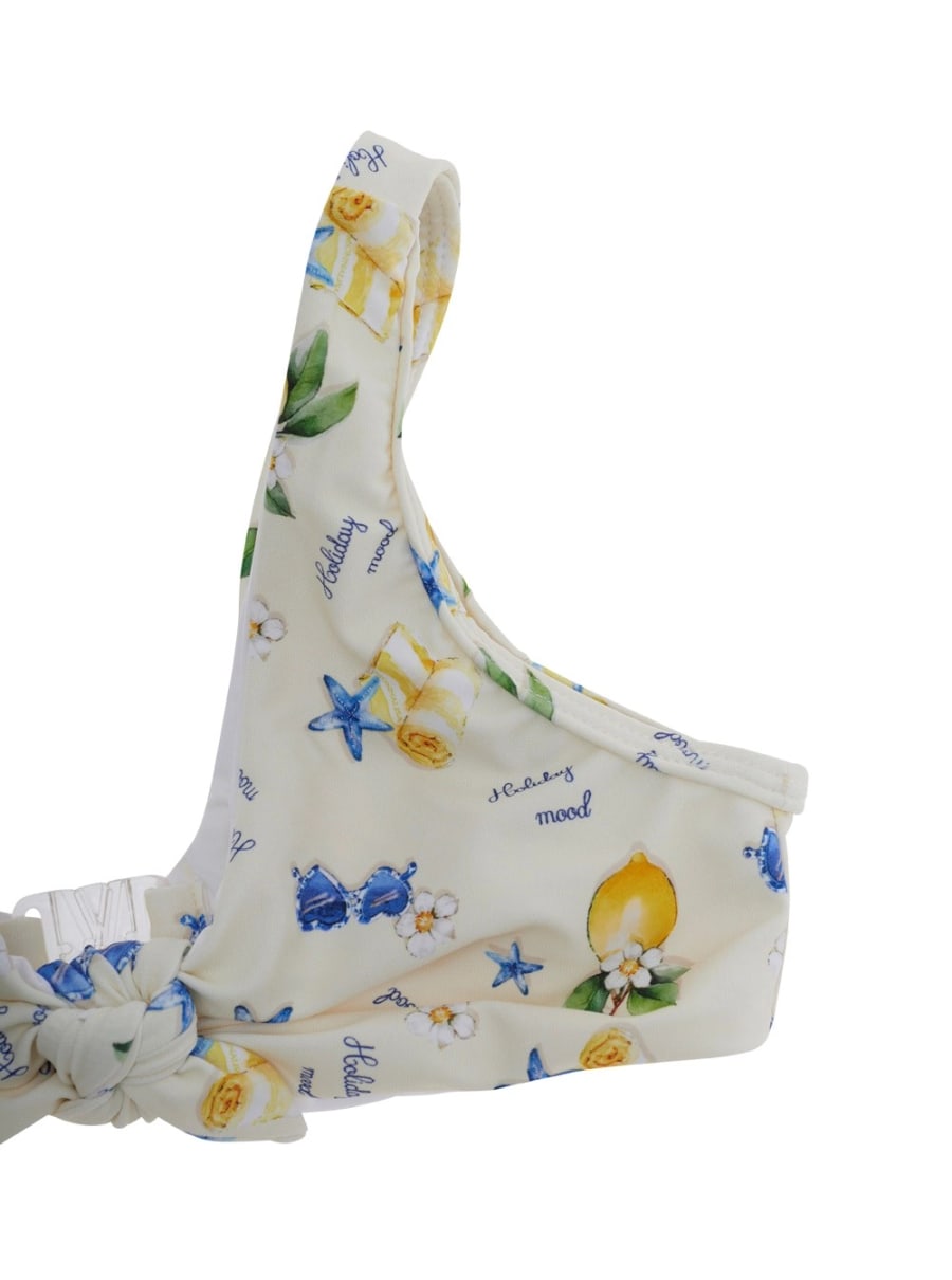 Monnalisa kids Bikini con Motivo floreale stampato all-over in Tessuto tecnico Giallo Bambina, view 3