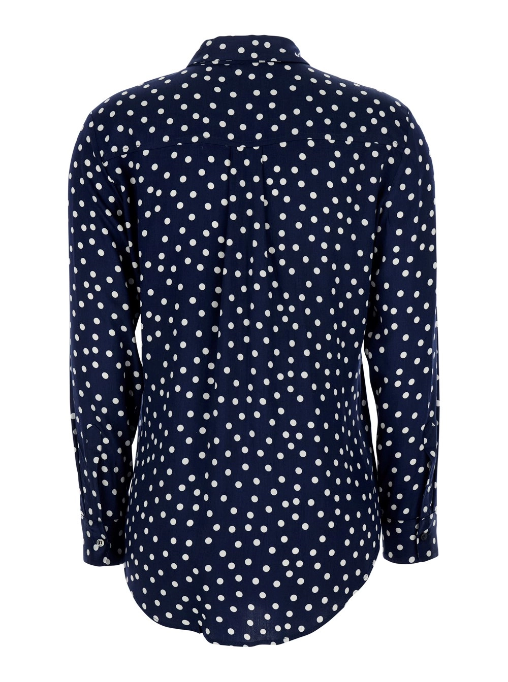 Leplain Camicia con motivo a Pois in Tessuto Tecnico Blu Donna, view 2