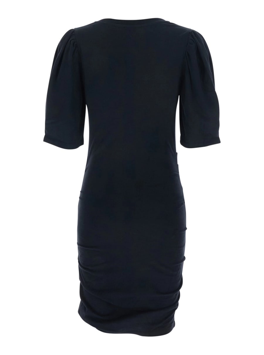 Isabel Marant Abito 'Mylda' Girocollo con Dettagli Plissettati in Cotone Nero Donna, view 2