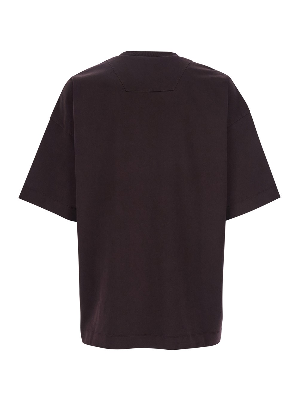 Juun.j T-Shirt con Logo Ricamato sul Fronte e Stampa sul Retro in Cotone Bordeaux Uomo, view 2