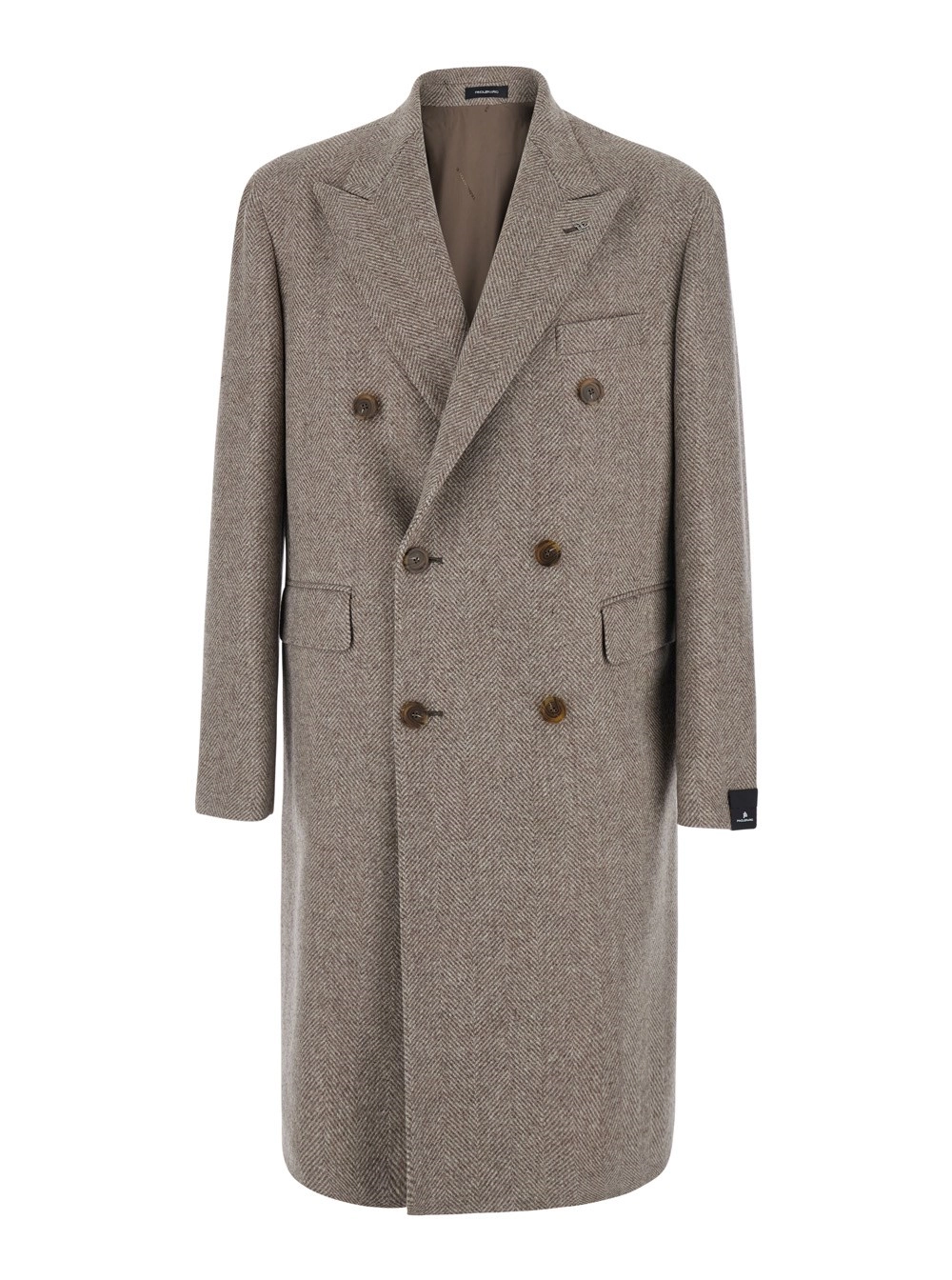 Tagliatore Cappotto 'Londra' Doppiopetto con Revers a Lancia in Lana e Cashmere Beige uomo