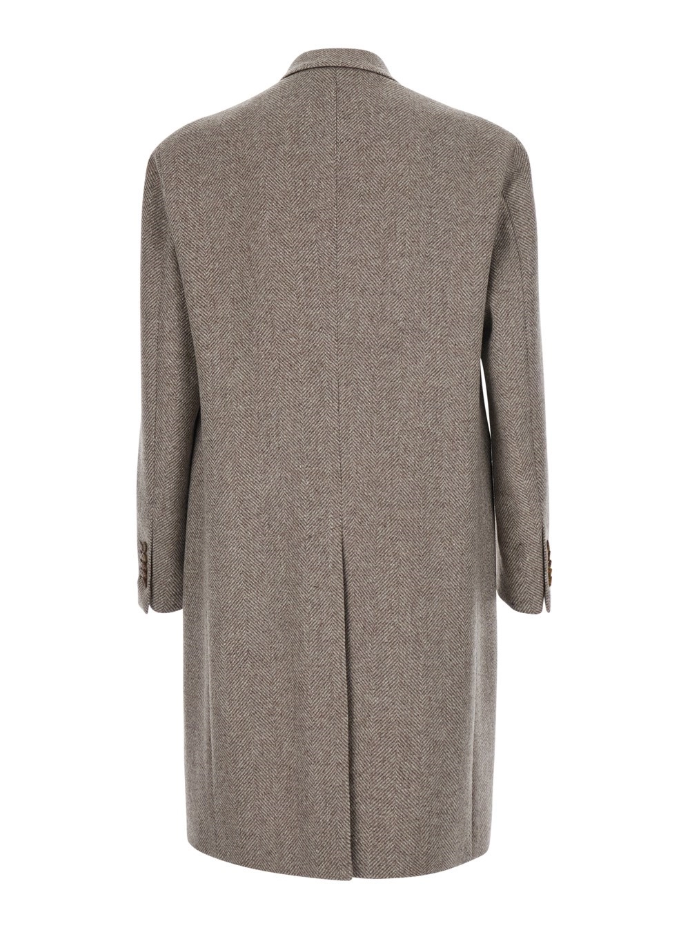 Tagliatore Cappotto 'Londra' Doppiopetto con Revers a Lancia in Lana e Cashmere Beige uomo, view 2