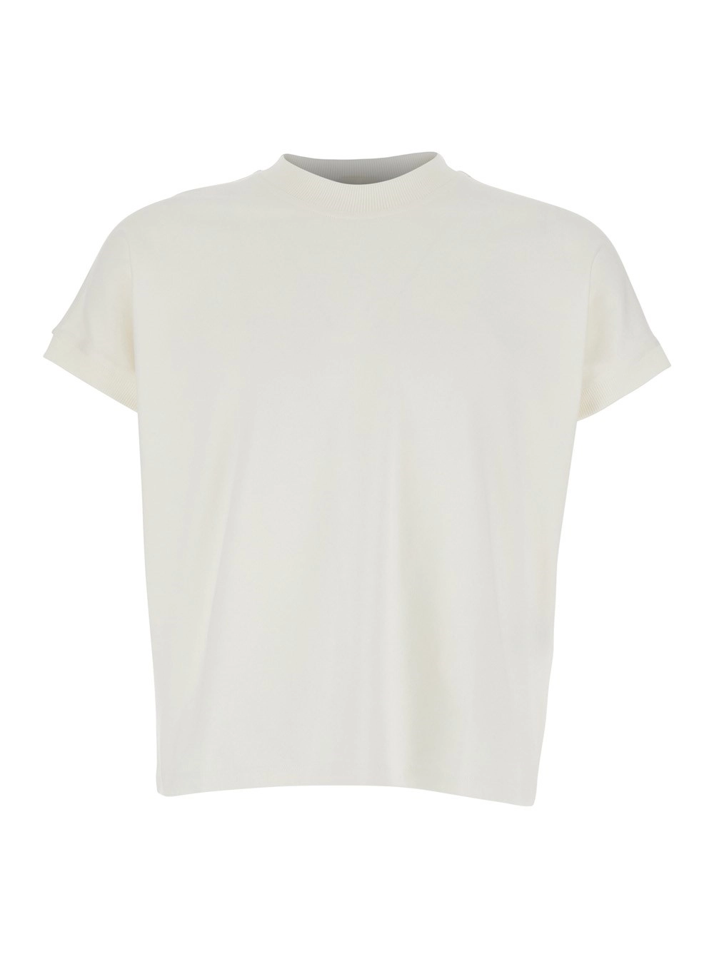 Versace T-Shirt 'VINTAGE' con collo rialzato e Logo Lettering con Medusa sul Retro in Cotone Bianca Uomo