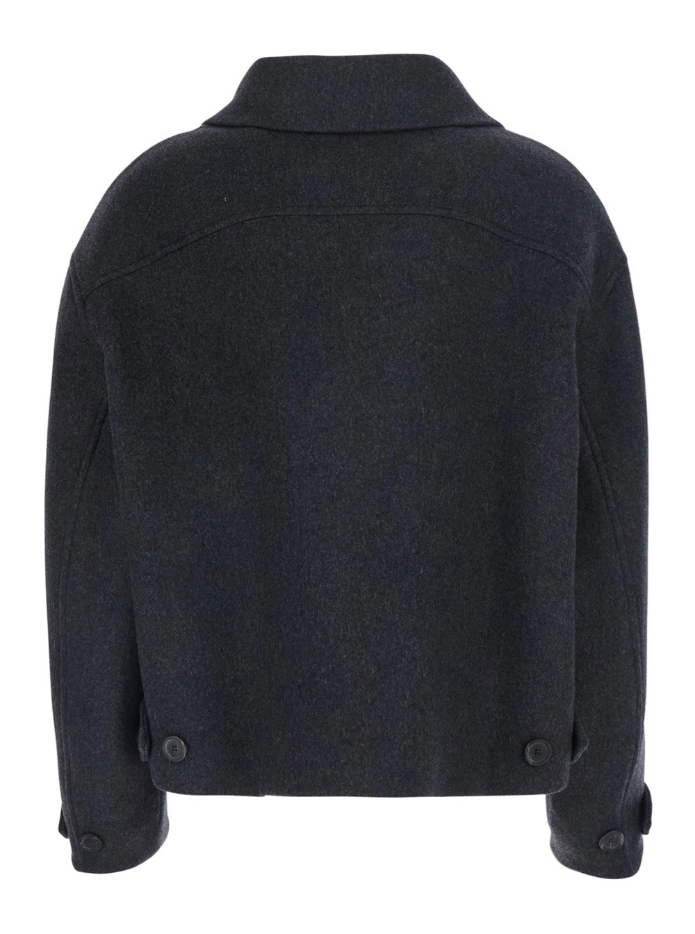 Semicouture Giubbotto 'Jeanie' con colletto classico e polsini abbottonati in lana grigio donna, view 2
